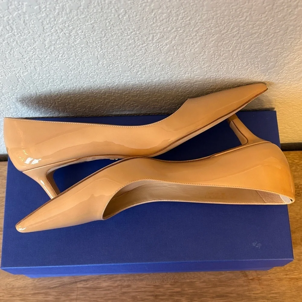 Stuart Weitzman Tan Patent Leather Heels